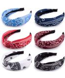 Duufin 6-Piece Paisley Boho Knot Headbands for Women and Girls - Vintage Twisted Cross Knot Design - Classic Colors - Buy Online on GoSupps.com