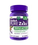 ZzzQuil PURE Zzzs Triple Action 6mg Melatonin Gummies 3X Melatonin Sleep Aid with Ashwagandha Calm Mood  Antioxidant Action Sleep Aids for Adults 6 mg per serving 60 Count - Buy Online on GoSupps.com