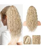 REECHO 18 Dark Ash Blonde Claw Clip Ponytail Extension - Long Curly Wavy Hairpiece for Women - Synthetic Multi-Layered Hair Extension - 160g - Buy Online on GoSupps.com