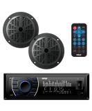 Pyle Marine Headunit Receiver Speaker Kit with Bluetooth & AM/FM Radio - PLMRKT46BK - Buy Online on GoSupps.com