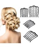 Vintage Black Hair Fork Clip Set - 4 Piece U Shape Teeth Combs for Women and Girls - Buy Online on GoSupps.com