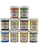 Set of 10 Ceramic Underglaze Paint Colors for clay, greenware or bisque, Assorted Colors in 2 ounce Jars with Free How to Paint Bisque Book - Buy Online on GoSupps.com