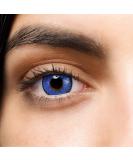 Buy Blue Crazy Colored Contact Lenses - Annual Anime Soft Lenses for Cosplay Carnival & Halloween | 2 Pieces + Containers - Buy Online on GoSupps.com