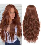 Porsmeer Copper Red Wavy Natural Art Hair Wig for Women | Middle Parting Cosplay & Party Wig - Perfect for Costumes & Daily Wear - Buy Online on GoSupps.com