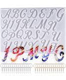 LET'S RESIN Large Alphabet Mold for Resin - Reversed Letter Keychain Molds with Hole | Silicone Alphabet Resin Molds Set with 30 Jump Rings & Key Rings | Epoxy Molds for Keychain Making (15.3 x 8.9) - Fancy Letter Design - Buy Online on GoSupps.com