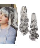 50cm Dark Gray Curly Ponytail Extensions | Gairyan Wavy Synthetic Hair Claw Clip for Women - Buy Online on GoSupps.com