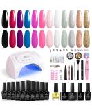 Beetles 12 Colors Gel Nail Polish Starter Kit with 48W LED Nail Lamp - UV Light, Base & Top Coat, Glitter Gel Polish - Manicure Decoration Set for Women - Buy Online on GoSupps.com