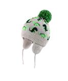 LANGZHEN Toddler Kids Infant Winter Hat Earflap Knit Fleece Beanie - Grey-Green Dinosaur Design | 1-2 Years - Buy Online on GoSupps.com