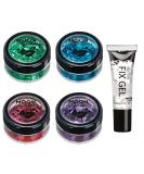 Biodegradable Eco-Glitter | 100% Organic Cosmetic Glitter Set - Face Body Nails Hair & Lips + Fixation Gel - Buy Online on GoSupps.com