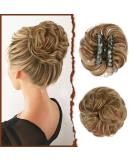 Sofeiyan Claw Clip Messy Bun Wavy Curly Hair Extension in Brown & Blonde - Women's Chignon Ponytail Hairpiece - Buy Online on GoSupps.com