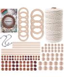 120pcs Macrame Kit for Beginners - 3mm x 109Yards Natural Cotton Cord with Beads, Rings & Sticks - Ideal for Plant Hanger - Complete Macrame Supplies Set - Buy Online on GoSupps.com