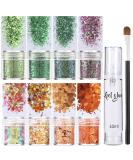 Chunky Holographic Body Glitter Set - 8 Jars with Gel Glue & Brush for Face Hair Eye Makeup | Perfect for Festivals Halloween Crafting & Nail Art - Buy Online on GoSupps.com