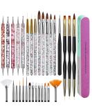 32 PCS Oneleaf Nail Art Brushes Set for U V Gel, Acrylic, Liner, Dotting, Dust Brush - Dual End Drawing Pen - Nail Design Kit for Salon & Home Use - Buy Online on GoSupps.com