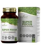 Buy Ezyleaf Super Focus - 750mg L-Tyrosine Ginkgo Biloba Taurine & B12 | Vegan High-Dose Capsules | 120 Allergen-Free Caffeine-Free Supplements for Enhanced Focus - Buy Online on GoSupps.com