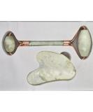 Jade Roller Gua Sha Set Natural Face Roller Skin Care Tools for Puffy Eyes Relief Anti Aging (Bai Jiacui) - Buy Online on GoSupps.com