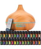 550ML Ultrasonic Essential Oil Diffuser Set for Large Rooms | Timer & LED Lights | Wood Grain Design - Buy Online on GoSupps.com