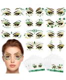 117 Pcs St. Patrick's Day Glitter Face Tattoos - Shamrock Clover Temporary Jewelry Stickers for Party Accessory - 33 Sheets - Buy Online on GoSupps.com