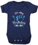 Hippowarehouse 1st Birthday Glitter Blue Baby Vest Bodysuit (Short Sleeve) - Unisex - Buy Online on GoSupps.com