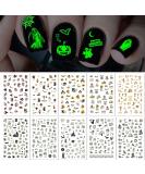 TailaiMei Glow in The Dark Halloween Nail Stickers - 10 Fluorescent Design Decals for DIY Nail Art and Manicure - Buy Online on GoSupps.com