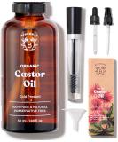 Bionoble Organic Castor Oil 50ml - 100% Pure Natural Cold Pressed - Lashes Eyebrows Body Hair Beard Nails - Vegan Cruelty Free - Glass Bottle + Pipette + Pump + Mascara Kit Castor + Mascara Kit 50 ml (Pack of 1) - Buy Online on GoSupps.com
