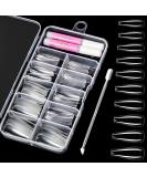 Kiiwah 100 Clear Artificial Fingernails Set | Tips Glue & Shaver | 10 Sizes for Women & Girls - Perfect Nail Art - Buy Online on GoSupps.com