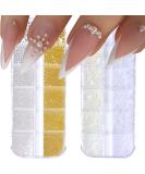 Luxurious Nail Art Pearls - 2 Boxes Mixed Sizes Rhinestones for Women's Nail Decoration - Buy Online on GoSupps.com