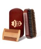 100% Boar Bristle Beard Brush with Black Walnut Wood Comb - Facial Hair Grooming Tool - Buy Online on GoSupps.com