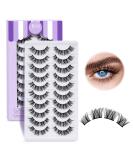 Buy False Eyelashes P02 B & Q - 10 Pairs Cat Eye Fluffy Cluster Lashes | Natural DIY Lash Extensions - Buy Online on GoSupps.com