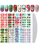 Kalolary Christmas Nail Polish Stickers Kit with Nail File - 8 Sheets Self-Adhesive Wraps for DIY Nail Art - Perfect Manicure Gift for Women and Girls - Buy Online on GoSupps.com