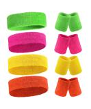 8-Piece Sweatband Set for Sports & Fitness | Nonslip, Stretchy & Absorbent Wristbands | Wicking Terry Cloth Head & Wrist Sweatbands - Buy Online on GoSupps.com