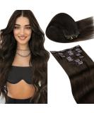 Buy Laavoo Real Hair Clip-In Extensions - Dark Brown 45cm 105g | 7PCS Double Drawn #2 - Buy Online on GoSupps.com