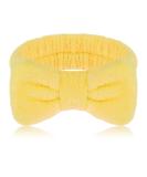 Molain Spa Headband | Bowknot Hair Bands for Women | Coral Fleece Elastic Headband for Washing Face Shower Sports | Yellow - Buy Online on GoSupps.com