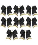 8-Piece Large Glitter Cheer Bows Set for Girls | Rhinestone Sequin Hair Accessories for Teen Cheerleaders and Sports | Black, White, Gold - Buy Online on GoSupps.com