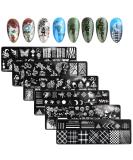 Mwoot 6-Piece Nail Art Stamp Plate Set | Floral Snake & Wild Animal Designs | DIY Manicure Tools for Salon-Quality Nails - Buy Online on GoSupps.com