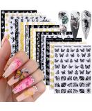 Butterfly Nail Art Stickers - 12 Sheets Self-Adhesive Nail Foils for DIY Nail Decoration - Buy Online on GoSupps.com