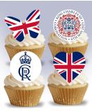 Anglesit 24 x Pre-Cut King Charles III Coronation & Union Jack Edible Wafer/Rice Paper Cupcake Cake Dessert Toppers Royal Party Birthday Decorations - Buy Online on GoSupps.com