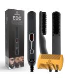 Aberlite EDC - Premium Beard Straightener Brush for Men - Professional Straightening Tool Heated Comb - for Short & Long Beards  - for Home and Travel (Grey) - Buy Online on GoSupps.com