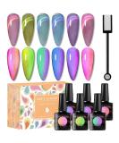 MEET ACROSS Glass Cat Eye Gel Polish Set - Colorful Magnetic UV Nail Polish for DIY Manicure | Soak Off Transparent Gel Kit - Buy Online on GoSupps.com