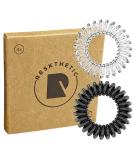 Reskthetic High-Quality Spiral Hair Tie - Eco-Friendly Gentle on Hair Transparent/Black - Perfect for Girls & Women (4 x 3.5 cm) - Buy Online on GoSupps.com