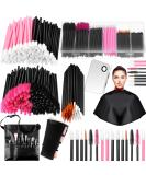 268 Piece Disposable Makeup Tools Kit with Eyeliner Brushes, Waterproof Cape, Stainless Steel Palette, and Organizer Box - Perfect for Professional Makeup Artists - Buy Online on GoSupps.com