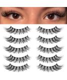 KSYOO 5 Pairs 3D Faux Mink Eyelashes | 18mm Dramatic Soft False Lashes | Natural Look with Clear Band | Reusable for Daily Work and Party - Buy Online on GoSupps.com