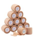 LotFancy Self Adhesive Bandage Wrap - 12 Pack 2x5 Yards Medical Tape for Athletic Injuries | Tan First Aid Tape for Sprains & Swelling - Buy Online on GoSupps.com