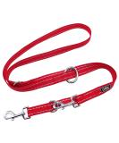 DDOXX Reflective Nylon Dog Leash | 2m Adjustable Leash for All Dog Sizes | XS Red - Durable & Comfortable - Buy Online on GoSupps.com