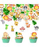Catelves 60 Edible Jungle Animal Cake Decorations - Muffin & Cupcake Toppers for Birthday Parties - Buy Online on GoSupps.com