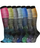 Pnosnesy Compression Socks (7 Pairs) for Men & Women 15-20 mmHg is Best for Athletics Running Flight Travel Support L-XL Multicoloured 13 - Buy Online on GoSupps.com