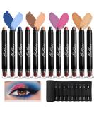 Oillase 12 PCS Eyeshadow Stick Set | Smudge Proof Primer Base | Waterproof Glitter Pen | Cream Eye Shadow Stick | Shimmer & Matte Pencil Crayon - COLOR 2 - Buy Online on GoSupps.com