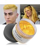 Temporary hair color gold hair color styling hair hartone for men women natural hairstyle pomade temporary hair dye wax for party cosplay & halloween 4.23 ounces (gold) #9 gold - Buy Online on GoSupps.com
