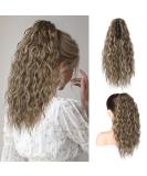 Brikabia Blonde Ponytail Extension - 40cm Curly Clip-In Hairpiece for Women Medium Brown Ash Blonde Long Corrugated Style - Buy Online on GoSupps.com