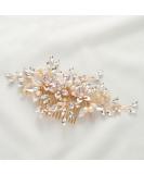 SWEETV Handmade Wedding Hair Comb | Pearl Flower Bridal Hair Clip | Elegant Women's Hair Accessories in Gold - Buy Online on GoSupps.com