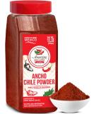 Ancho Chile Pepper Powder Ground 1 LB (16oz) – All Natural - Great For Recipes Like Mexican Mole, Sauces, Stews, Salsa, Meats, Enchiladas. Medium Heat -Sweet & Smoky Flavor. By Amazing Chiles & Spices - Buy Online on GoSupps.com